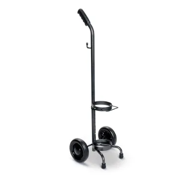 Cylinder Cart With Black Wheels, Telescopic Handle, Powder Coat Finish, E/D x 1