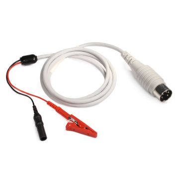 Picture of KING Shielded Cable 5 PIN DIN Connect. to 1 Red Alligator Clip 1 Black Male TP Connect. Length 40”